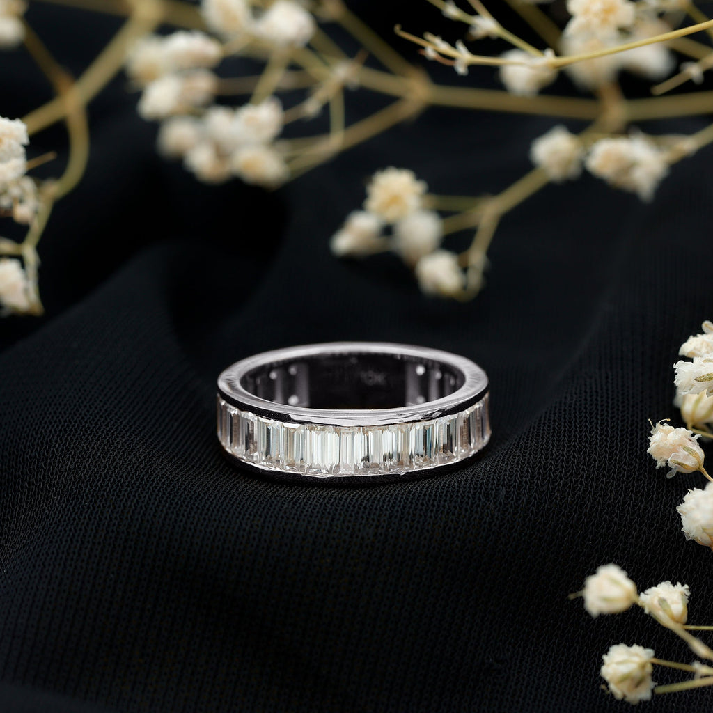 Certified Moissanite Channel Set Eternity Band
