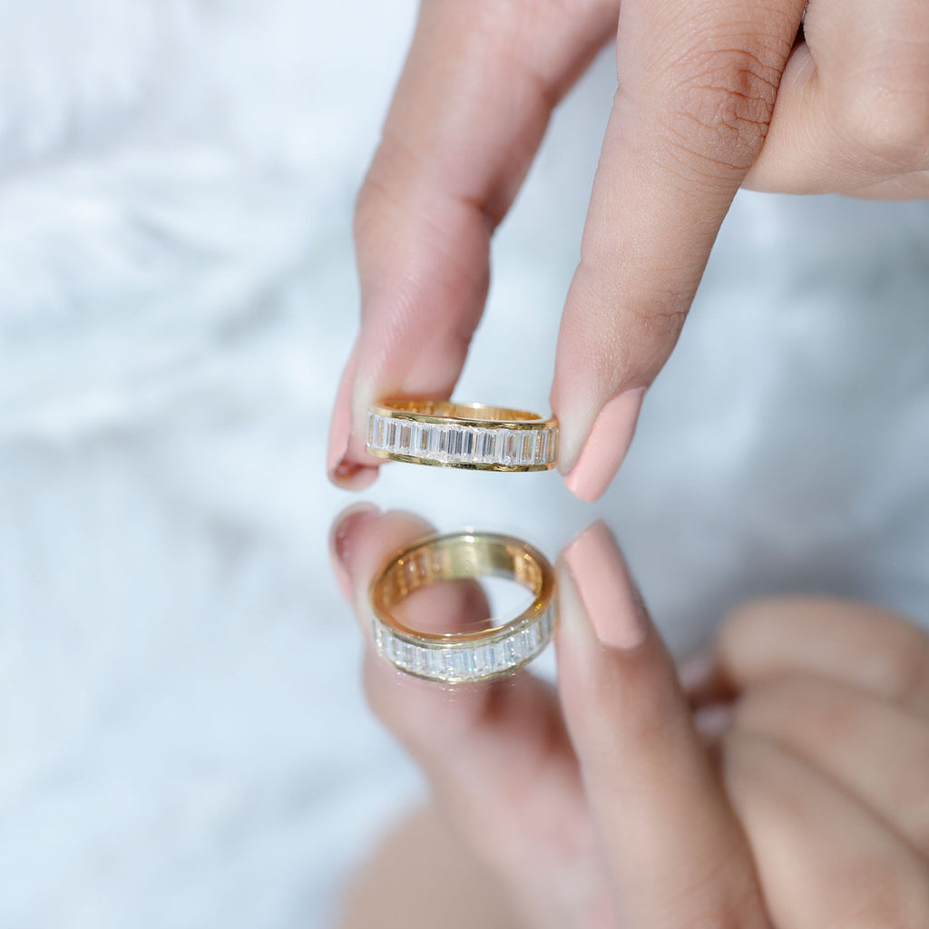 Certified Moissanite Channel Set Eternity Band