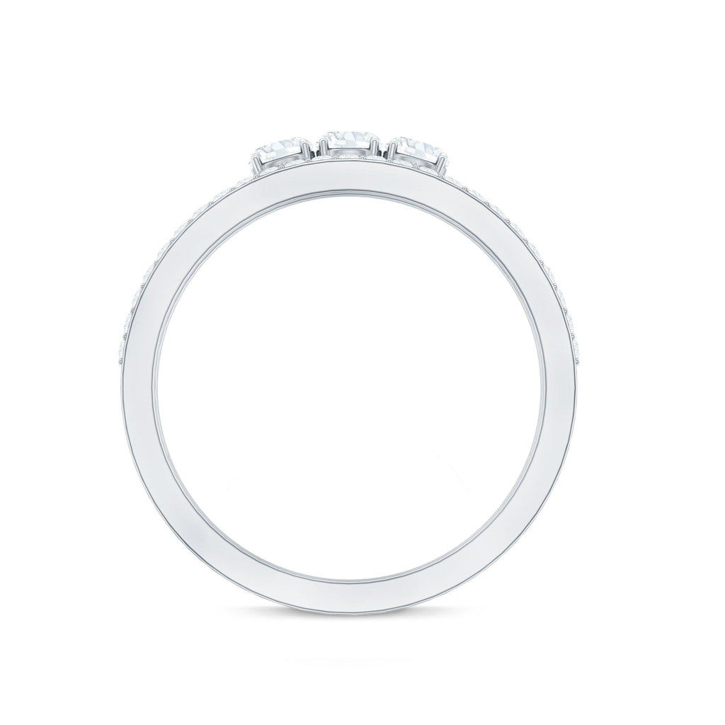 Certified Moissanite 3 Stone Anniversary Ring for Women