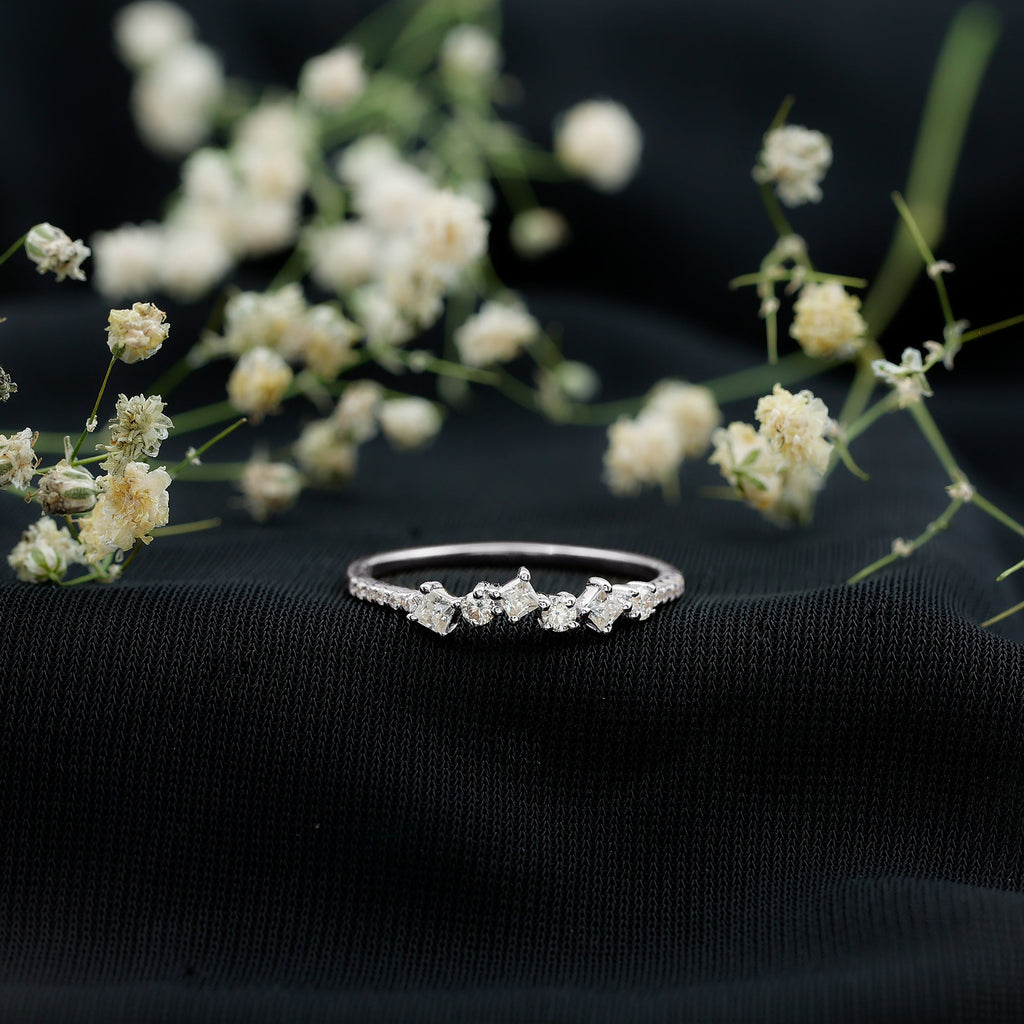 Certified Moissanite Half Eternity Ring for Women