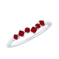 Minimal Ruby Half Eternity Ring with Diamond