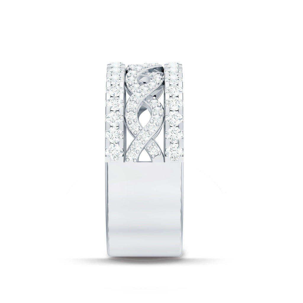 Certified Moissanite Infinity Wedding Band for Women