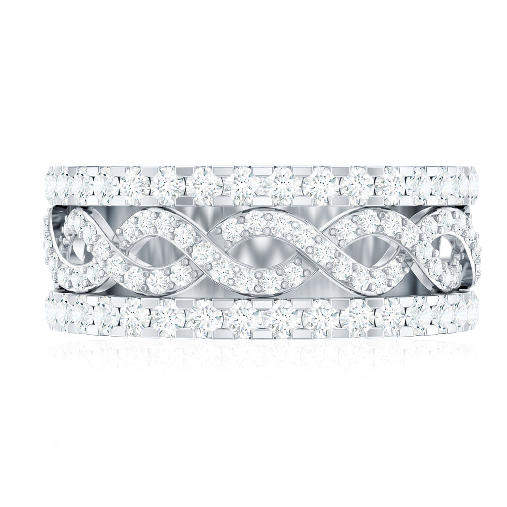Certified Moissanite Infinity Wedding Band for Women