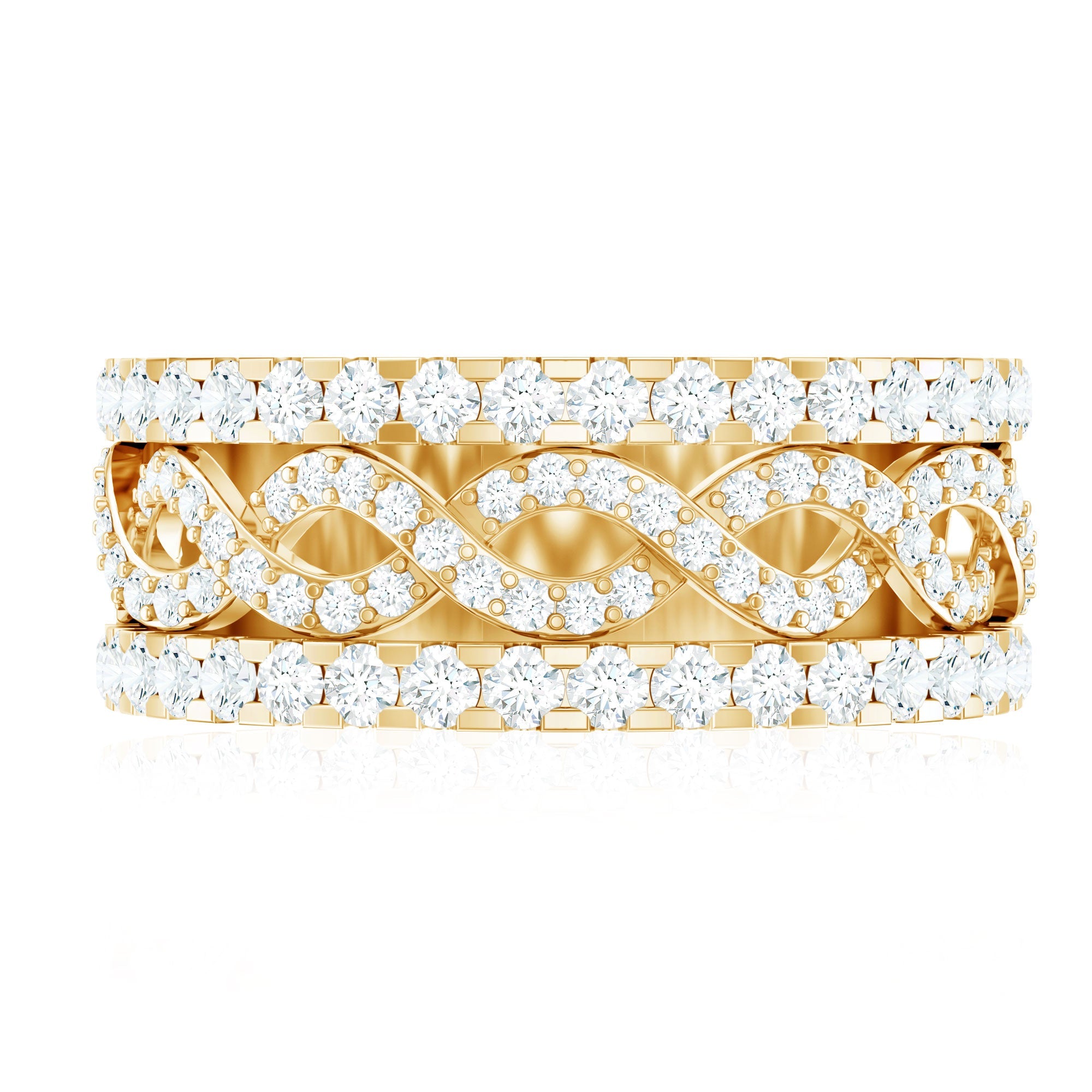 Certified Moissanite Infinity Wedding Band for Women
