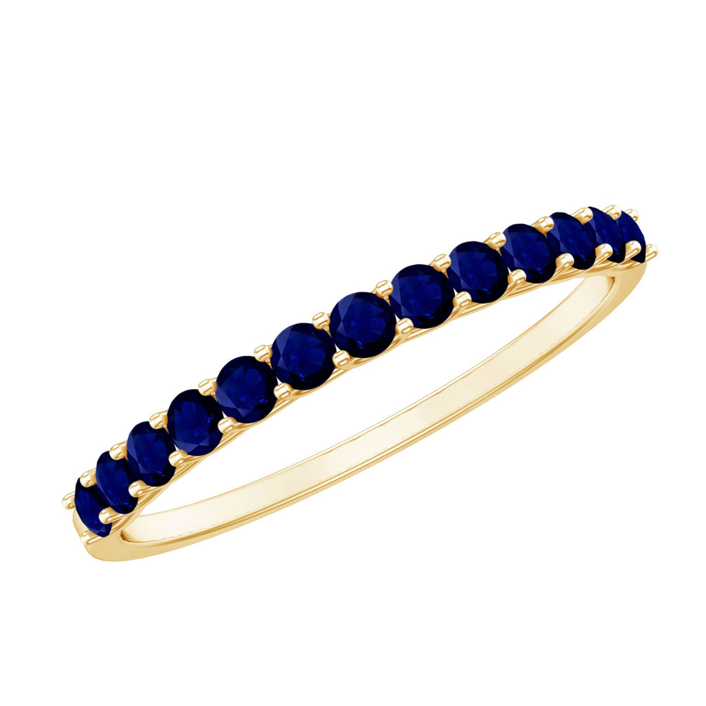 Natural Blue Sapphire Half Eternity Ring for Women