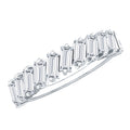 Certified Moissanite Baguette Cut Half Eternity Ring