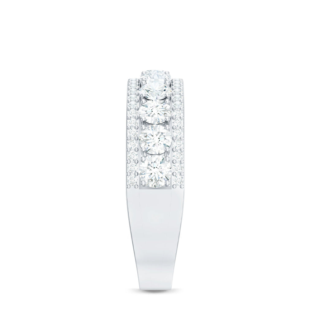 Certified Moissanite Wedding Anniversary Band Ring for Women