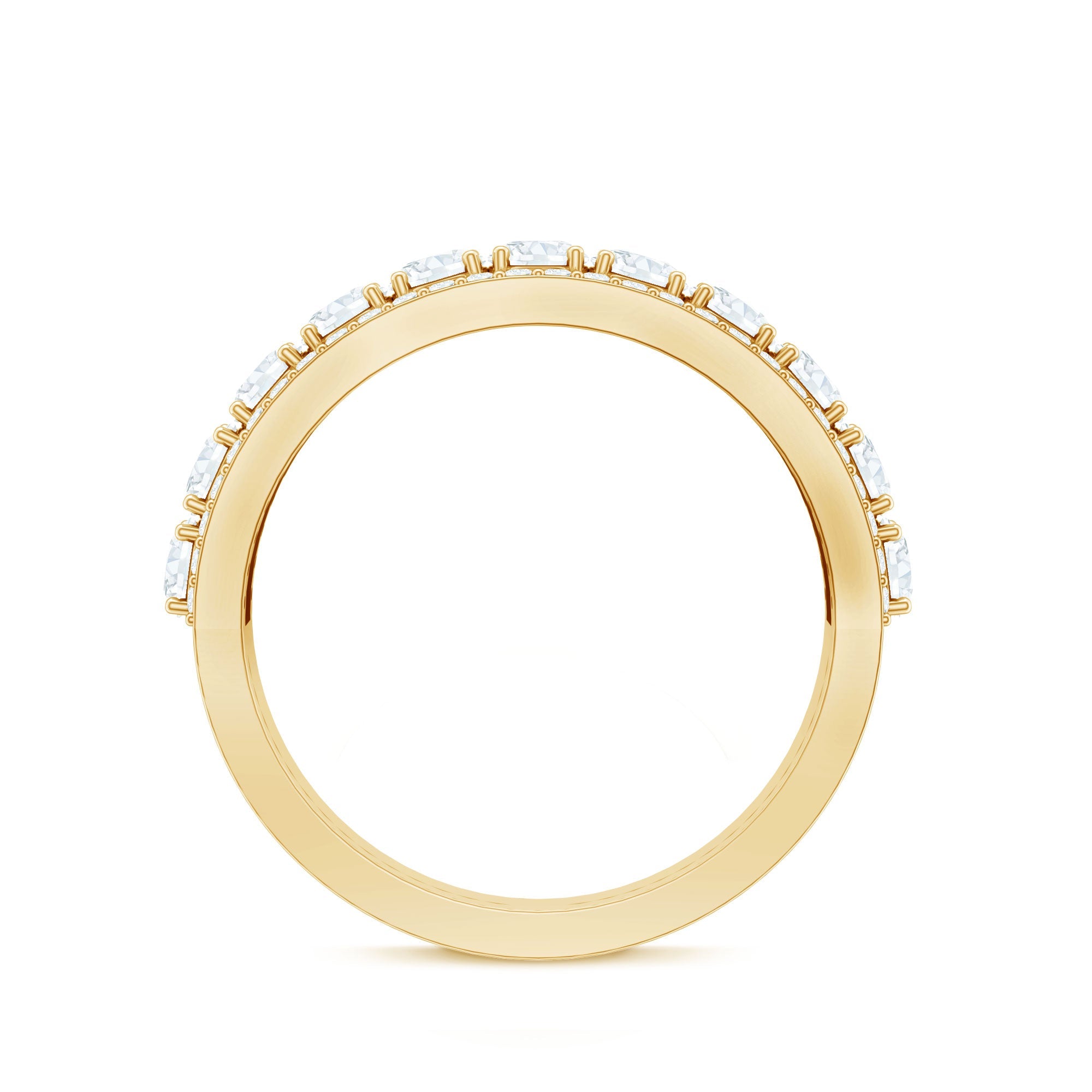 Certified Moissanite Wedding Anniversary Band Ring for Women