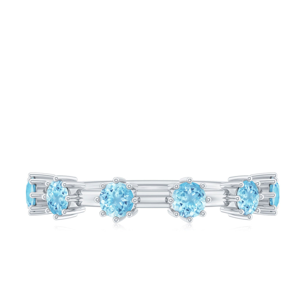 Natural Certified Aquamarine Promise Ring For Her
