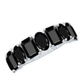 4.40 Carat Oval and Emerald Cut Black Onyx Half Eternity Wedding Band