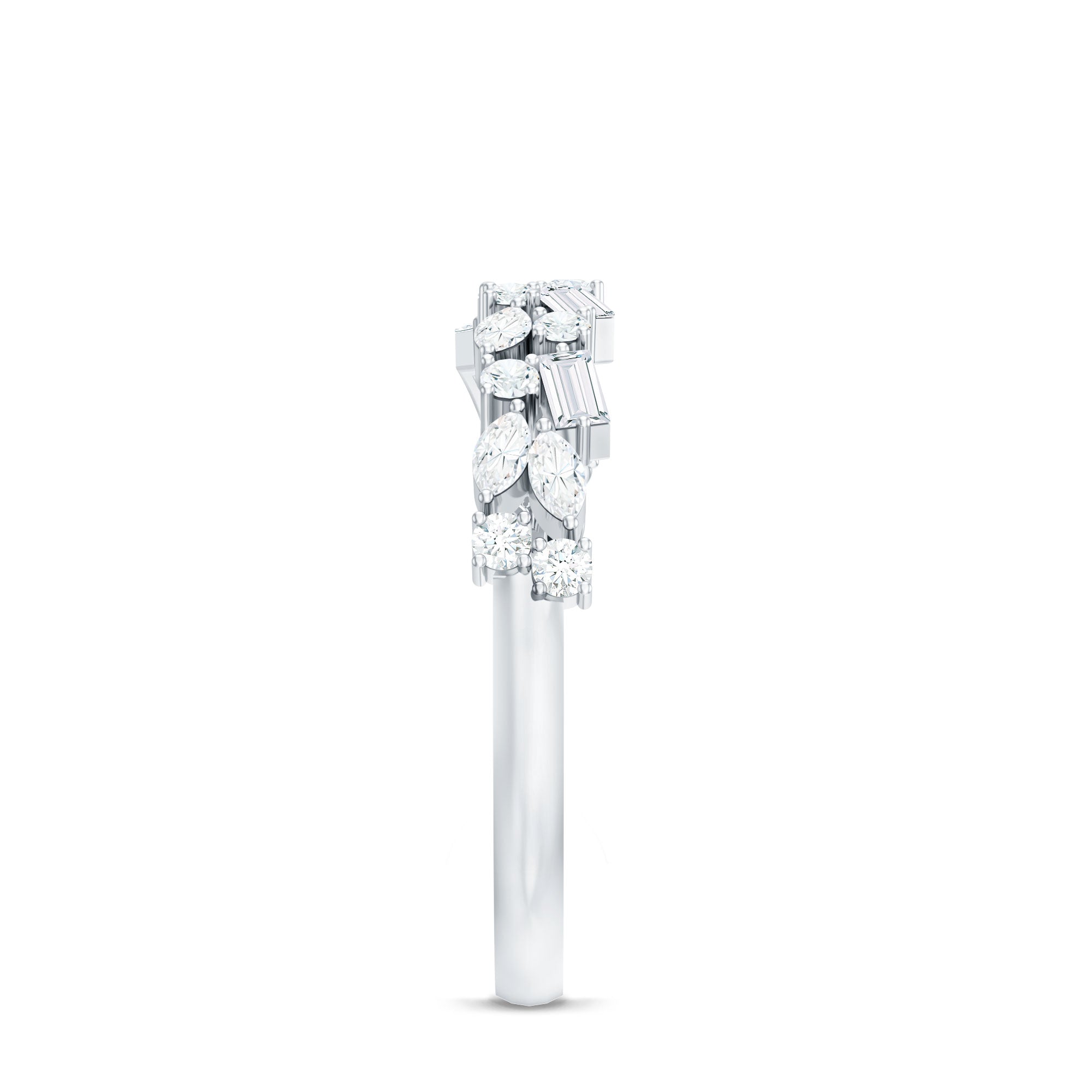 Unique Moissanite Half Eternity Band Ring for Women