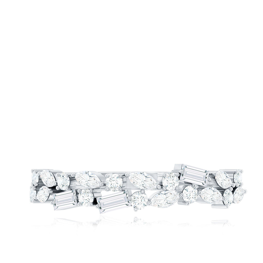 Unique Moissanite Half Eternity Band Ring for Women