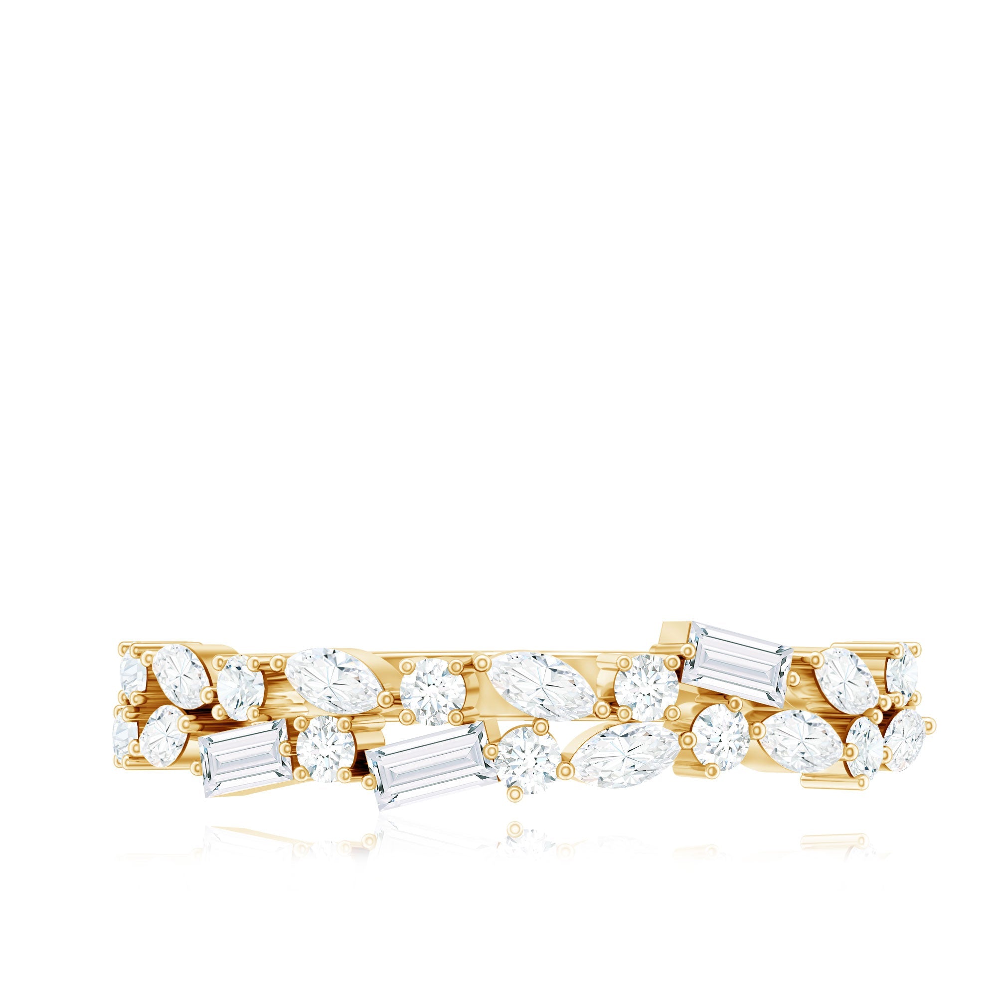 Unique Moissanite Half Eternity Band Ring for Women