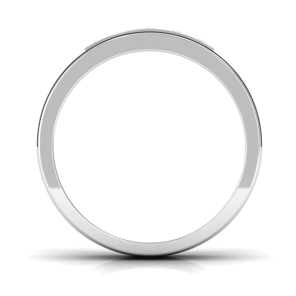 Certified Real Diamond Wedding Band with Black Enamel