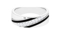 Certified Natural Diamond Mens Wedding Band with Black Enamel