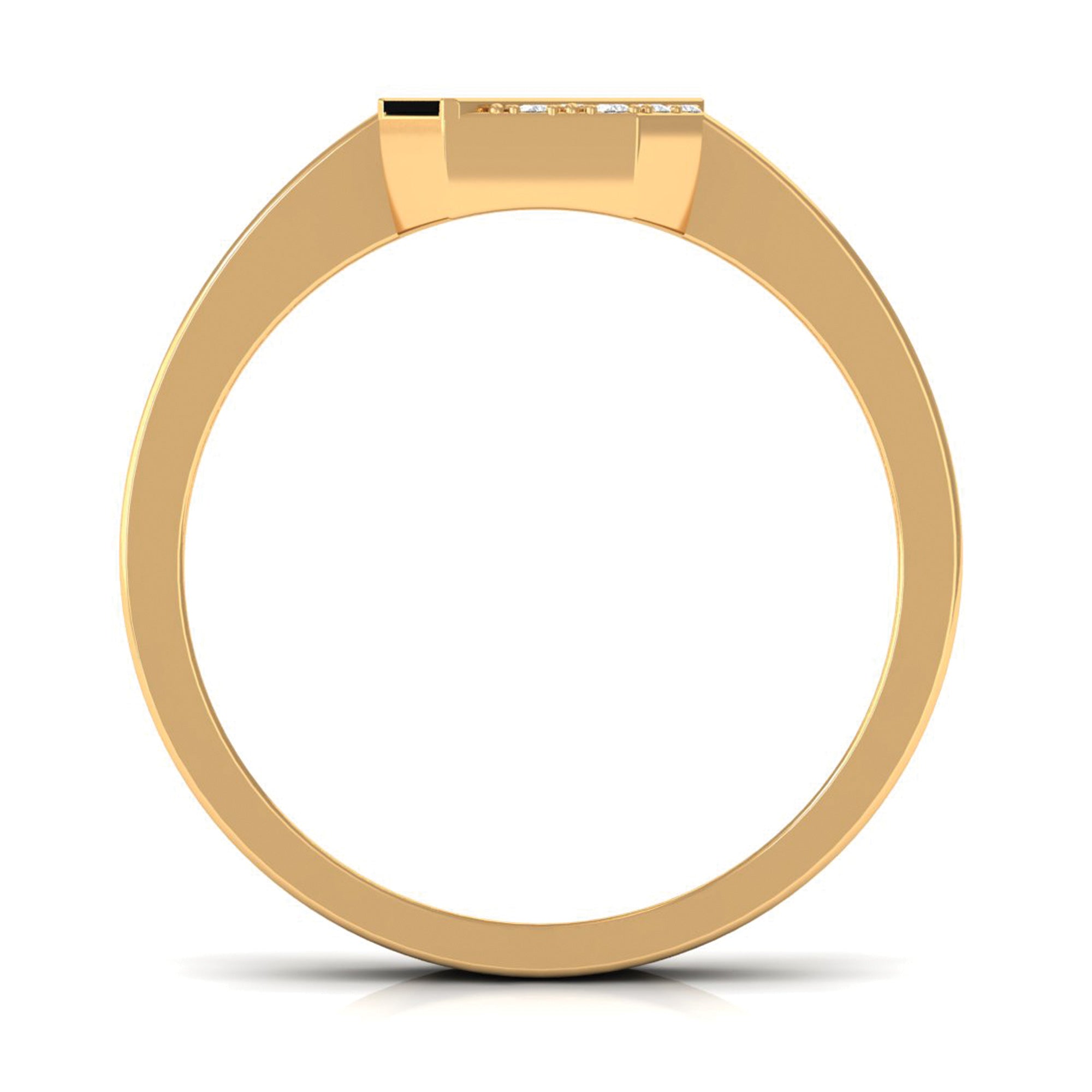 Certified Natural Diamond Mens Engagement Ring with Black Enamel