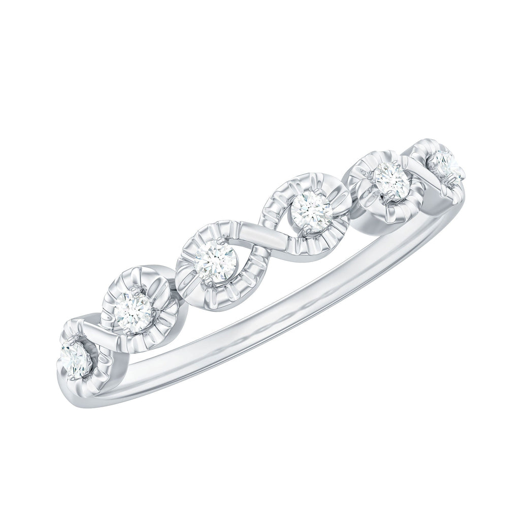 Real Diamond Half Eternity Infinity Ring