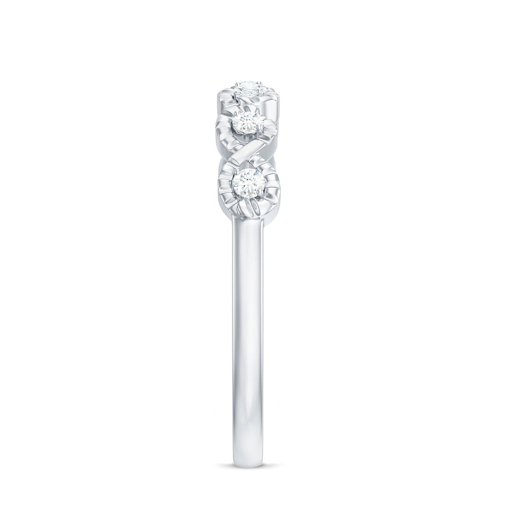 Real Diamond Half Eternity Infinity Ring