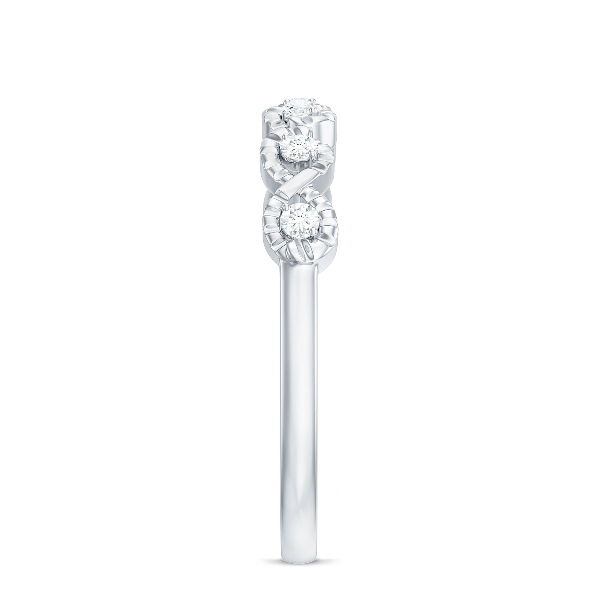 Real Diamond Half Eternity Infinity Ring