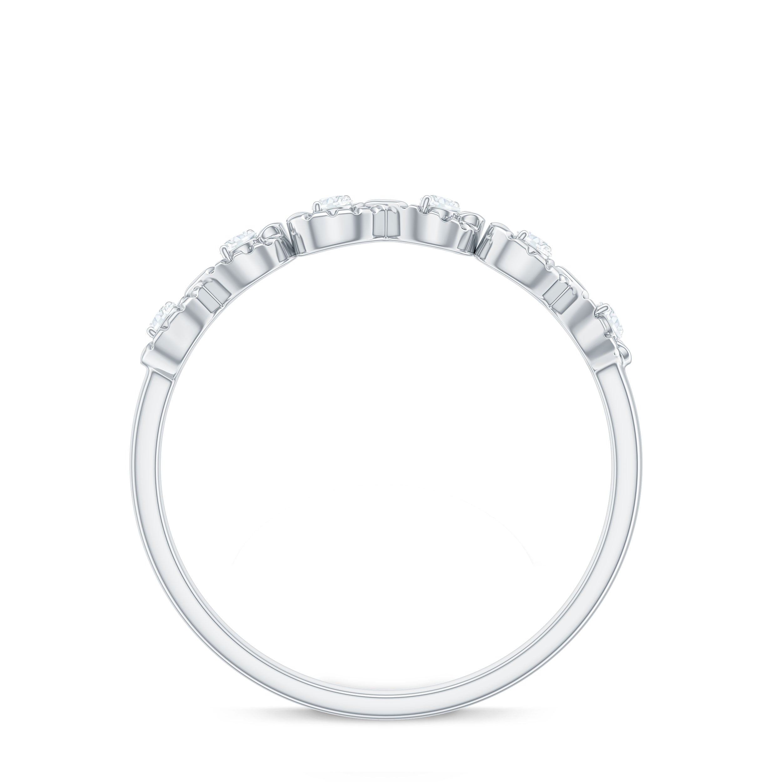 Real Diamond Half Eternity Infinity Ring