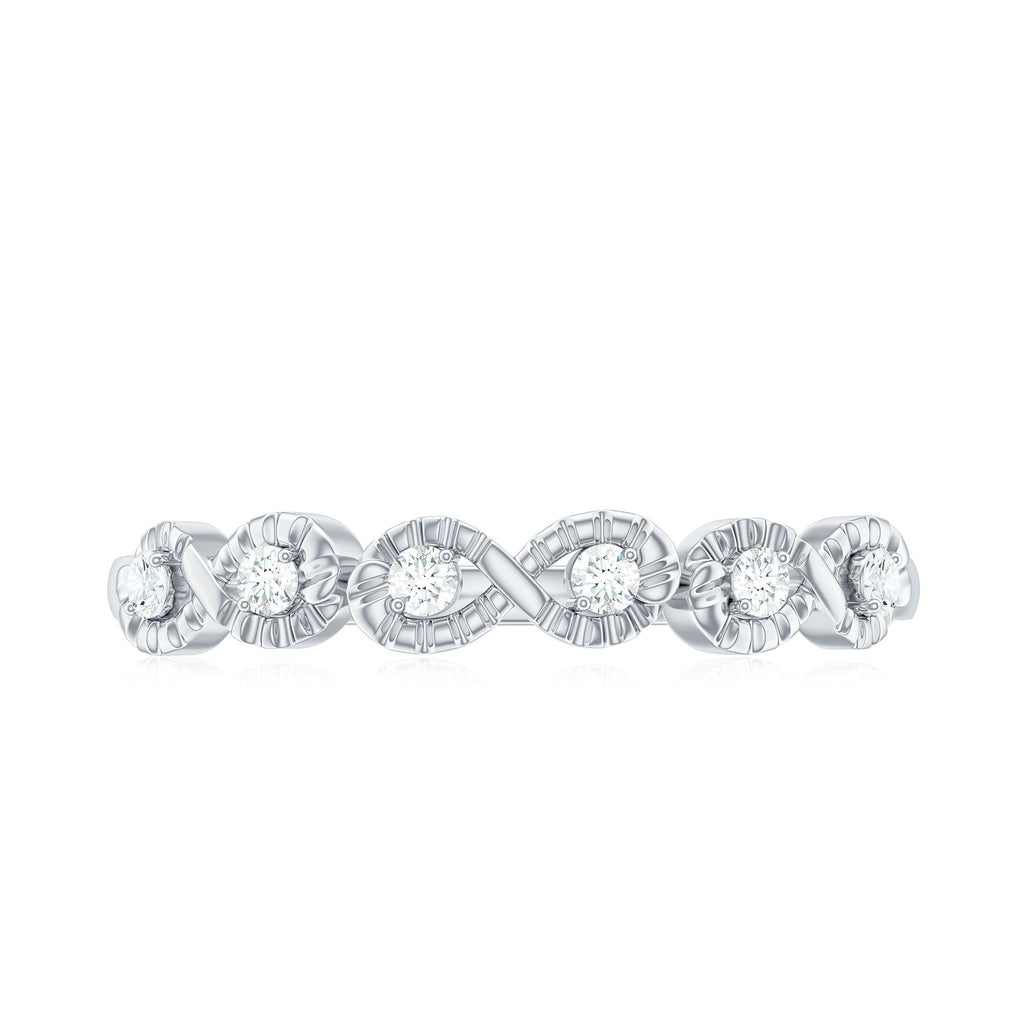 Real Diamond Half Eternity Infinity Ring