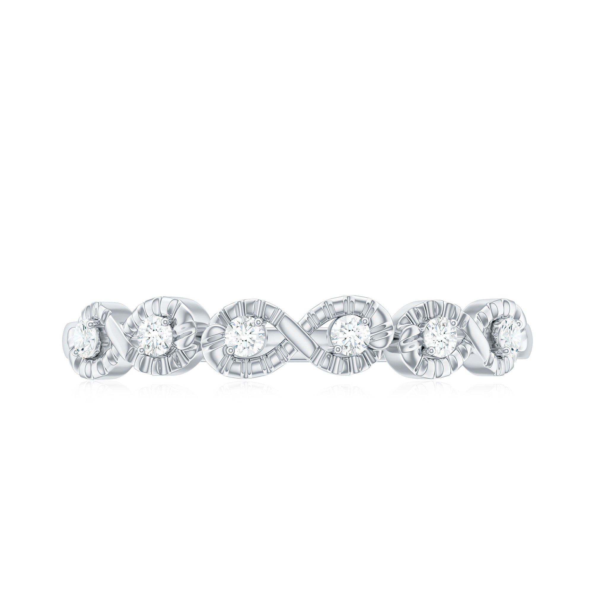 Real Diamond Half Eternity Infinity Ring