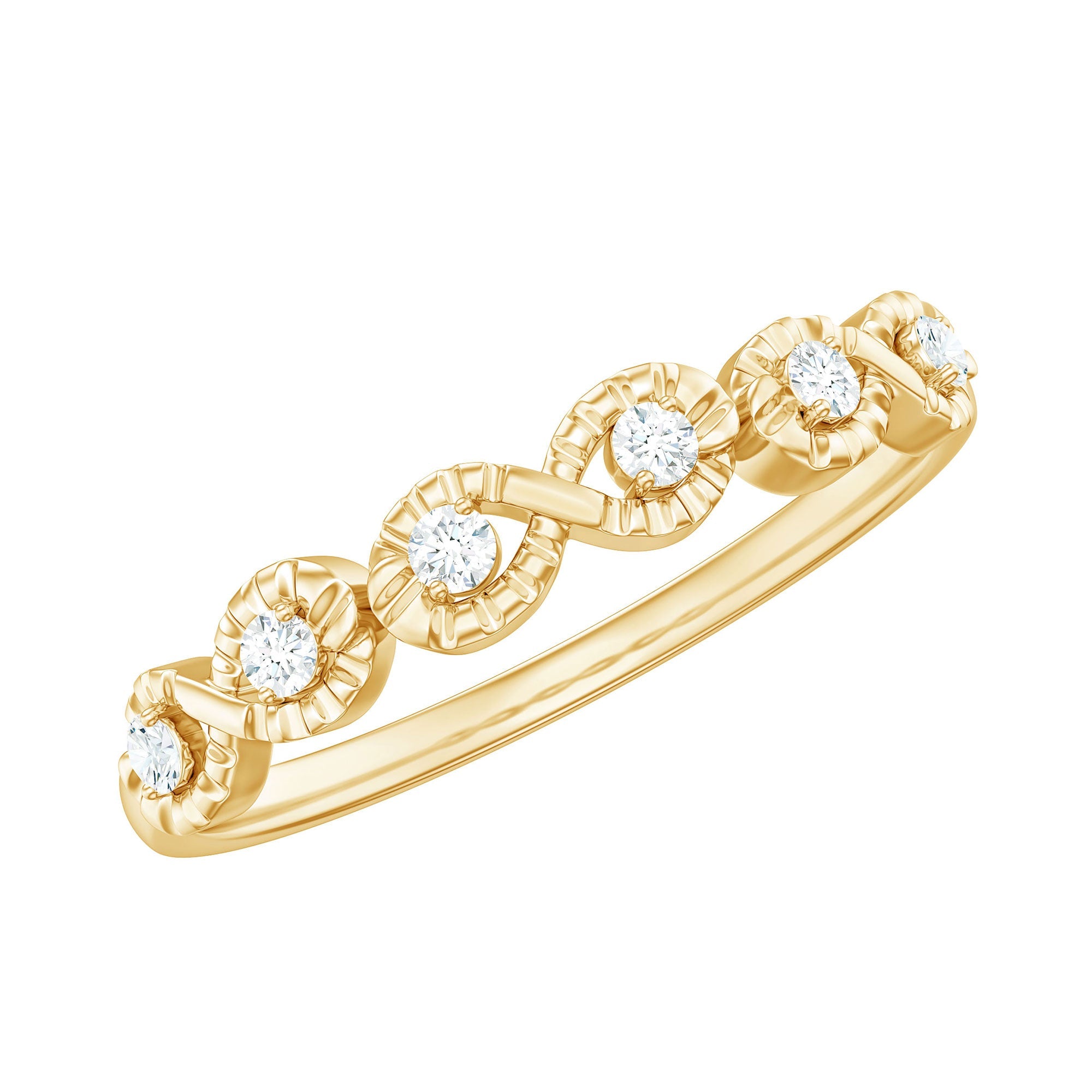 Real Diamond Half Eternity Infinity Ring