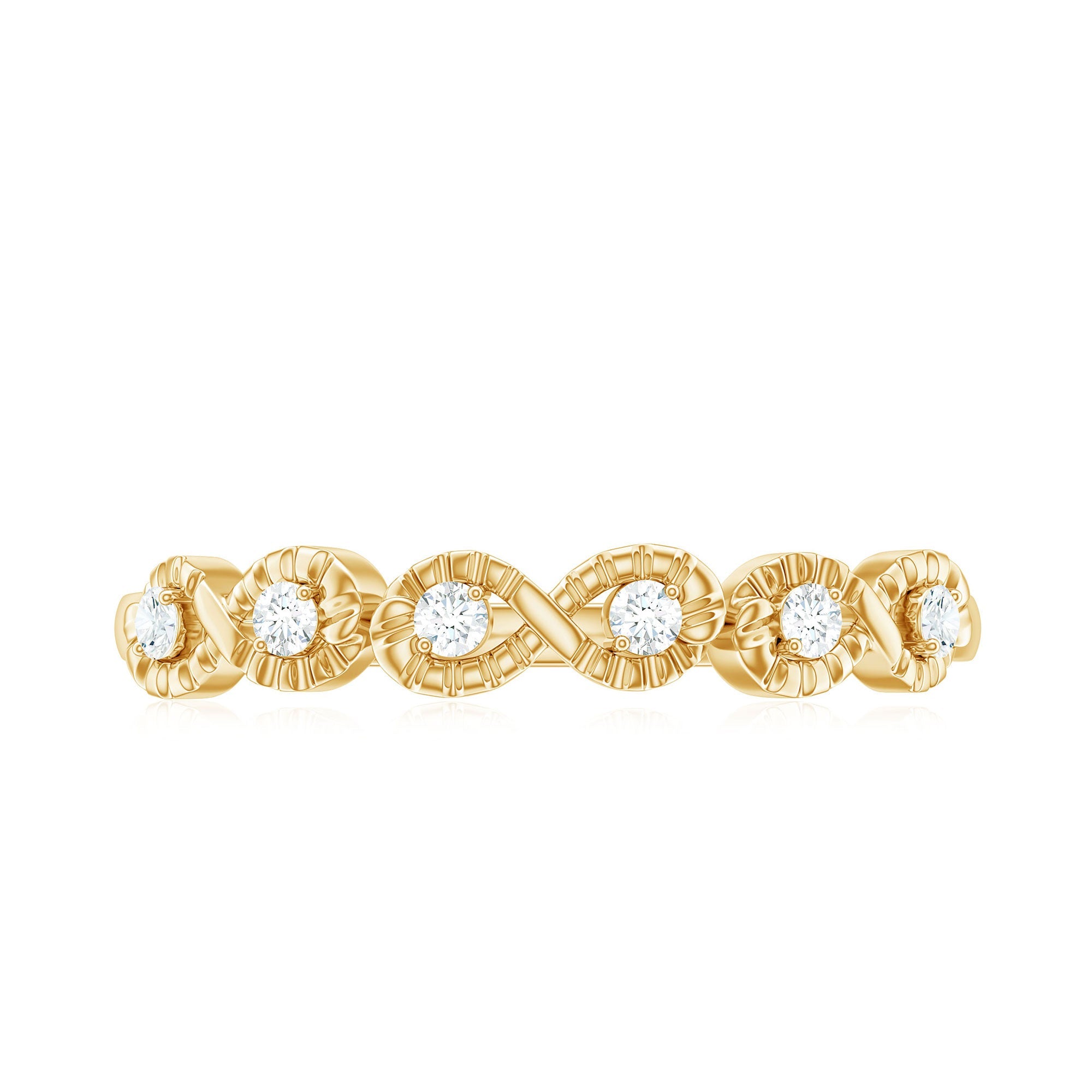 Real Diamond Half Eternity Infinity Ring