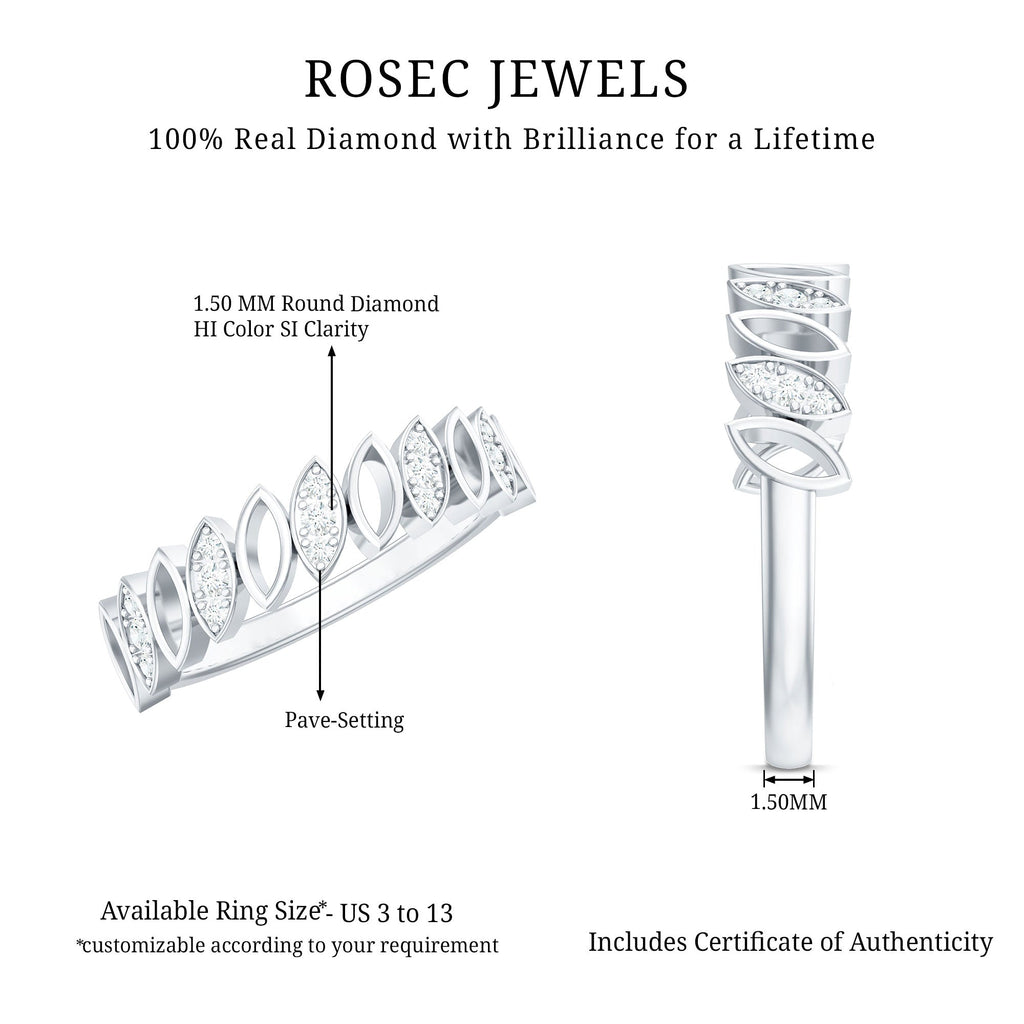 Natural Diamond Marquise Half Eternity Ring for Women