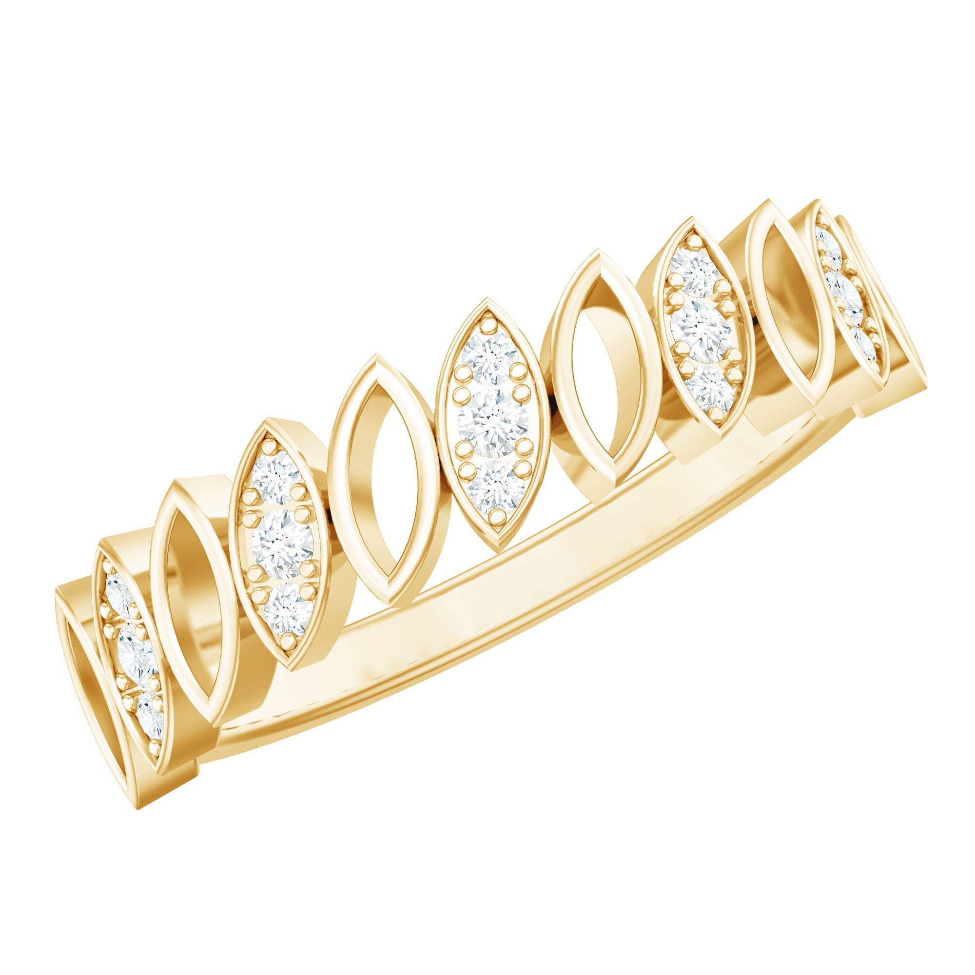 Natural Diamond Marquise Half Eternity Ring for Women