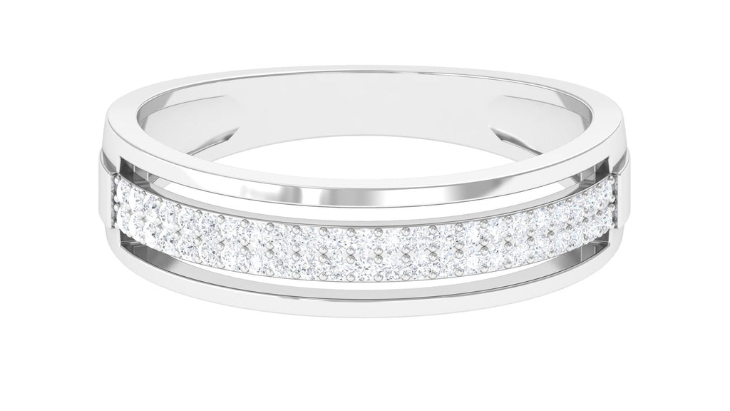 Certified Natural Diamond Half Eternity Mens Wedding Band