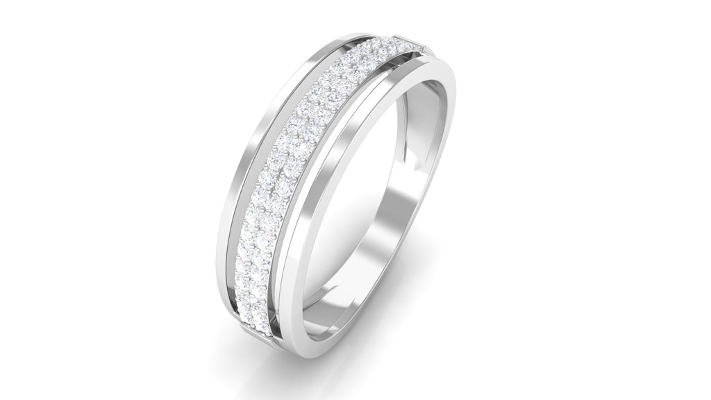 Certified Natural Diamond Half Eternity Mens Wedding Band