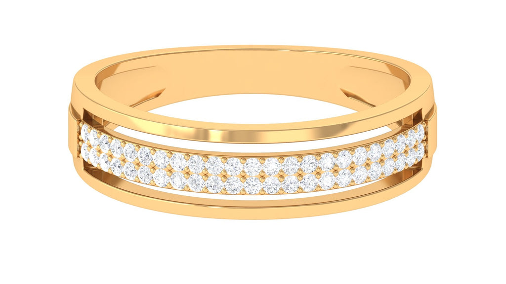 Certified Natural Diamond Half Eternity Mens Wedding Band