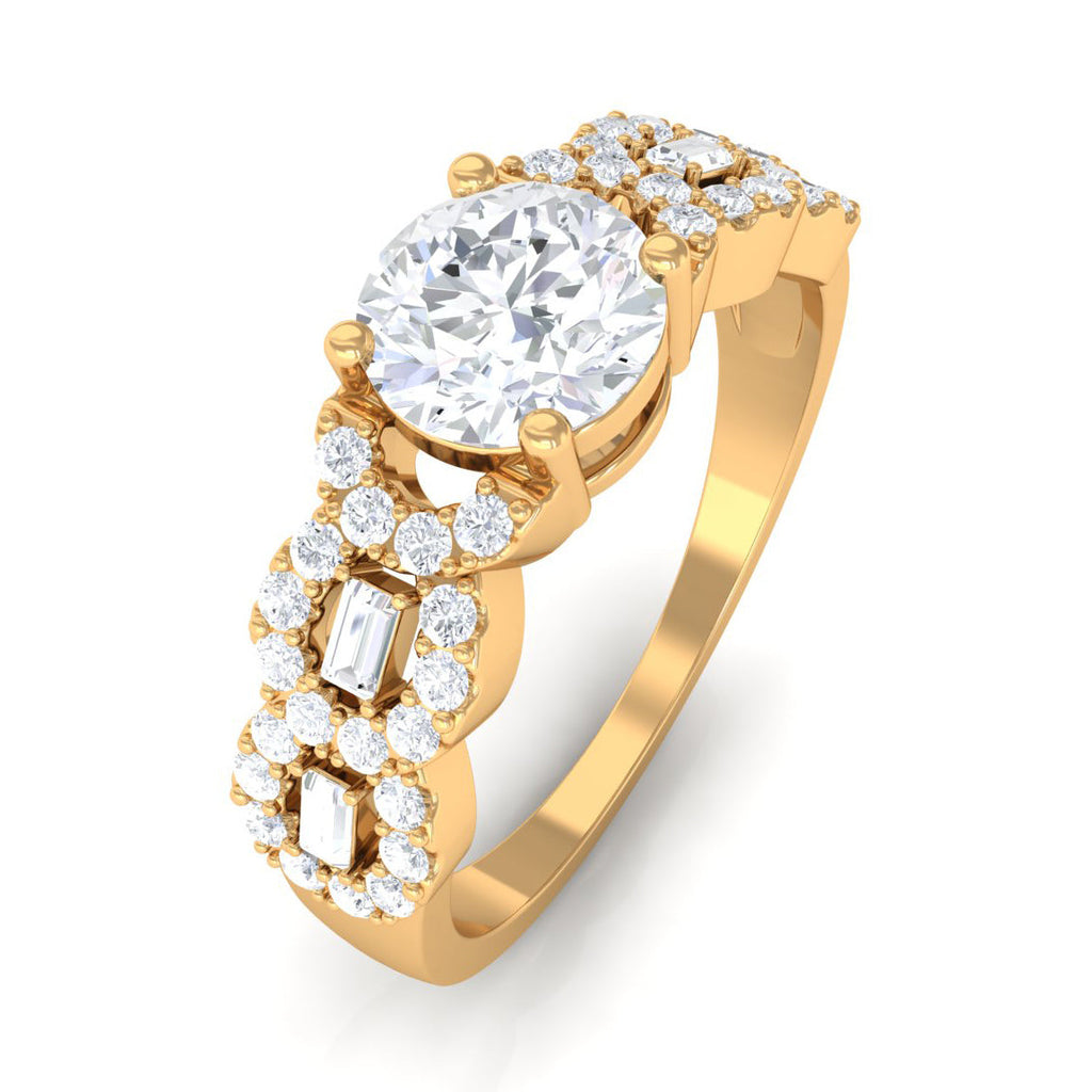 Certified Moissanite Designer Engagement Ring for Women