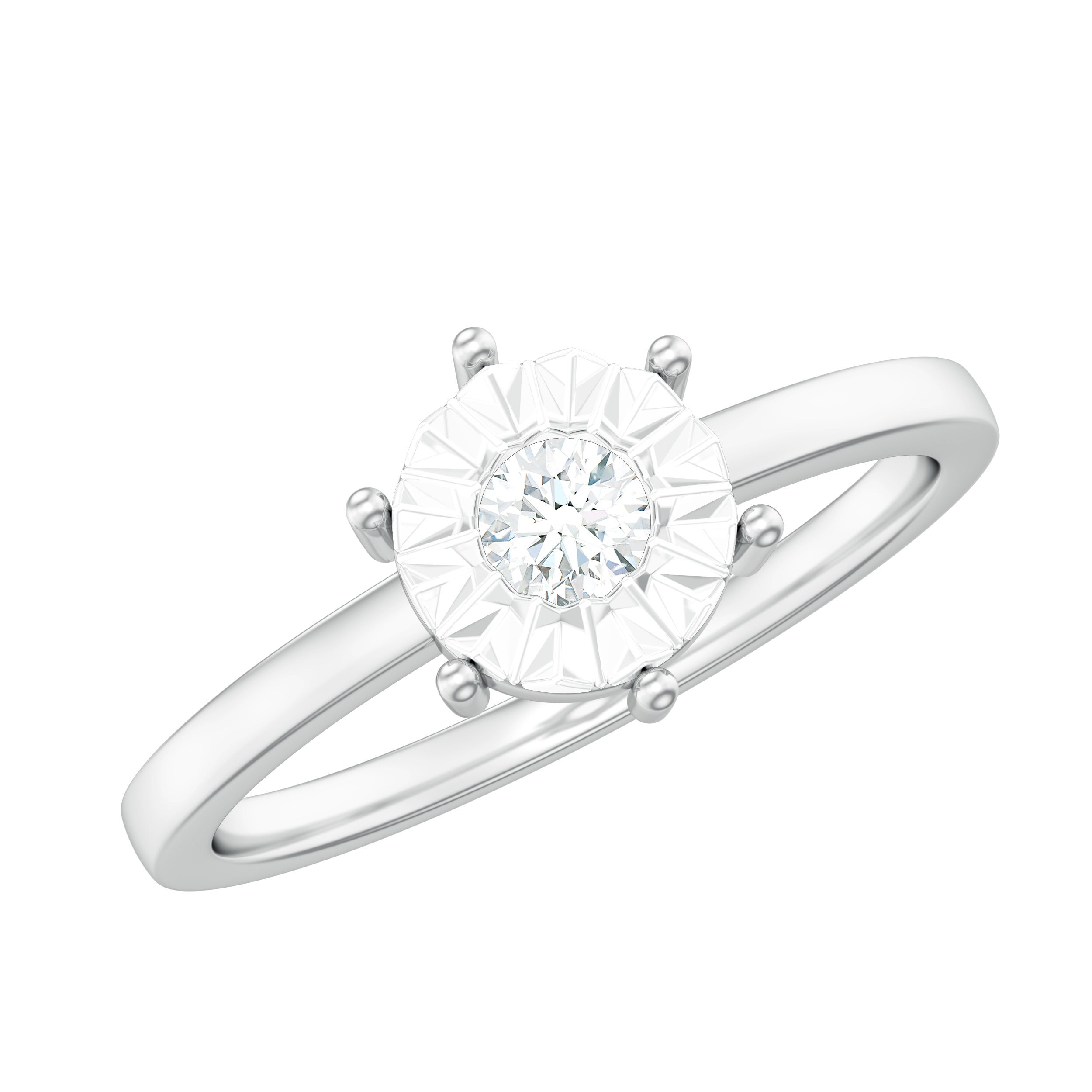 Natural Diamond Promise Ring in Illusion Setting