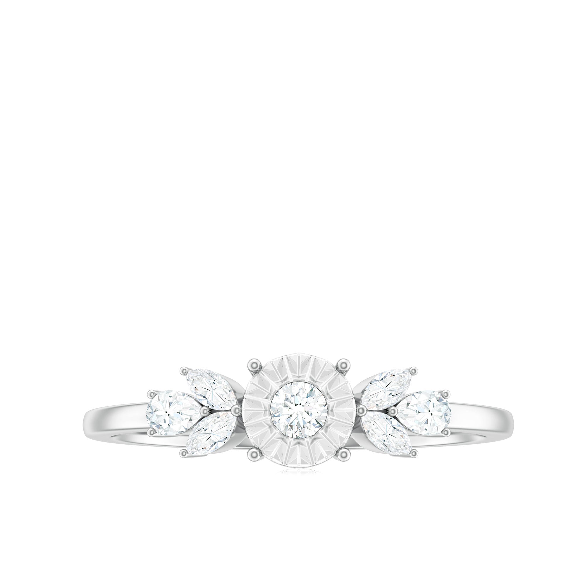 Nature Inspired Diamond Leaf Promise Ring for Women