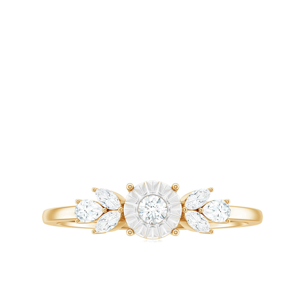 Nature Inspired Diamond Leaf Promise Ring for Women