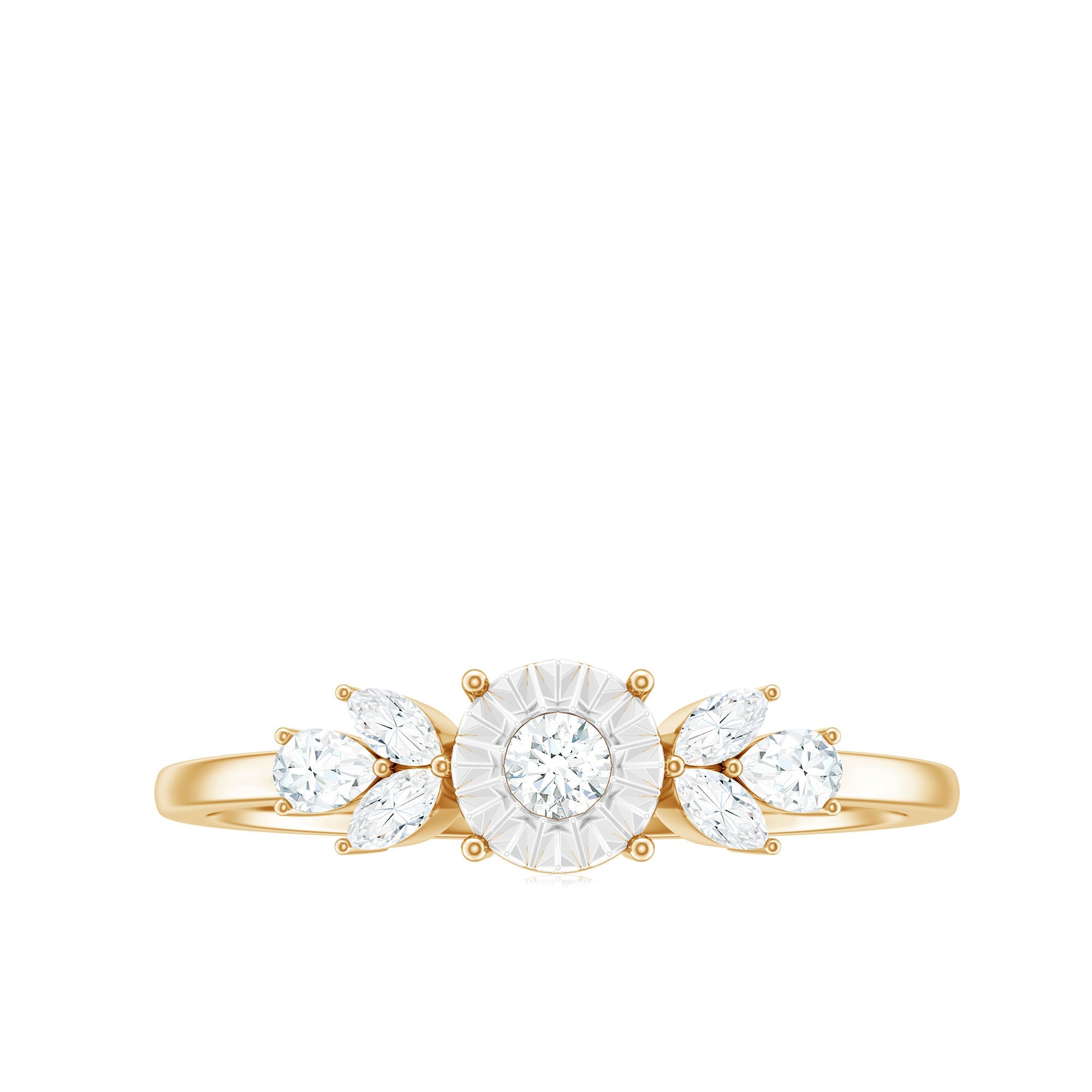Nature Inspired Diamond Leaf Promise Ring for Women