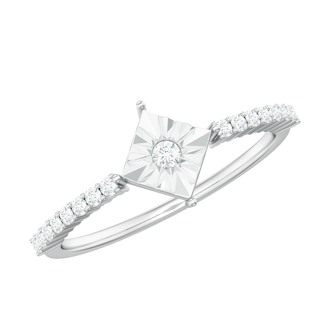 Genuine Diamond Promise Ring in Illusion Setting