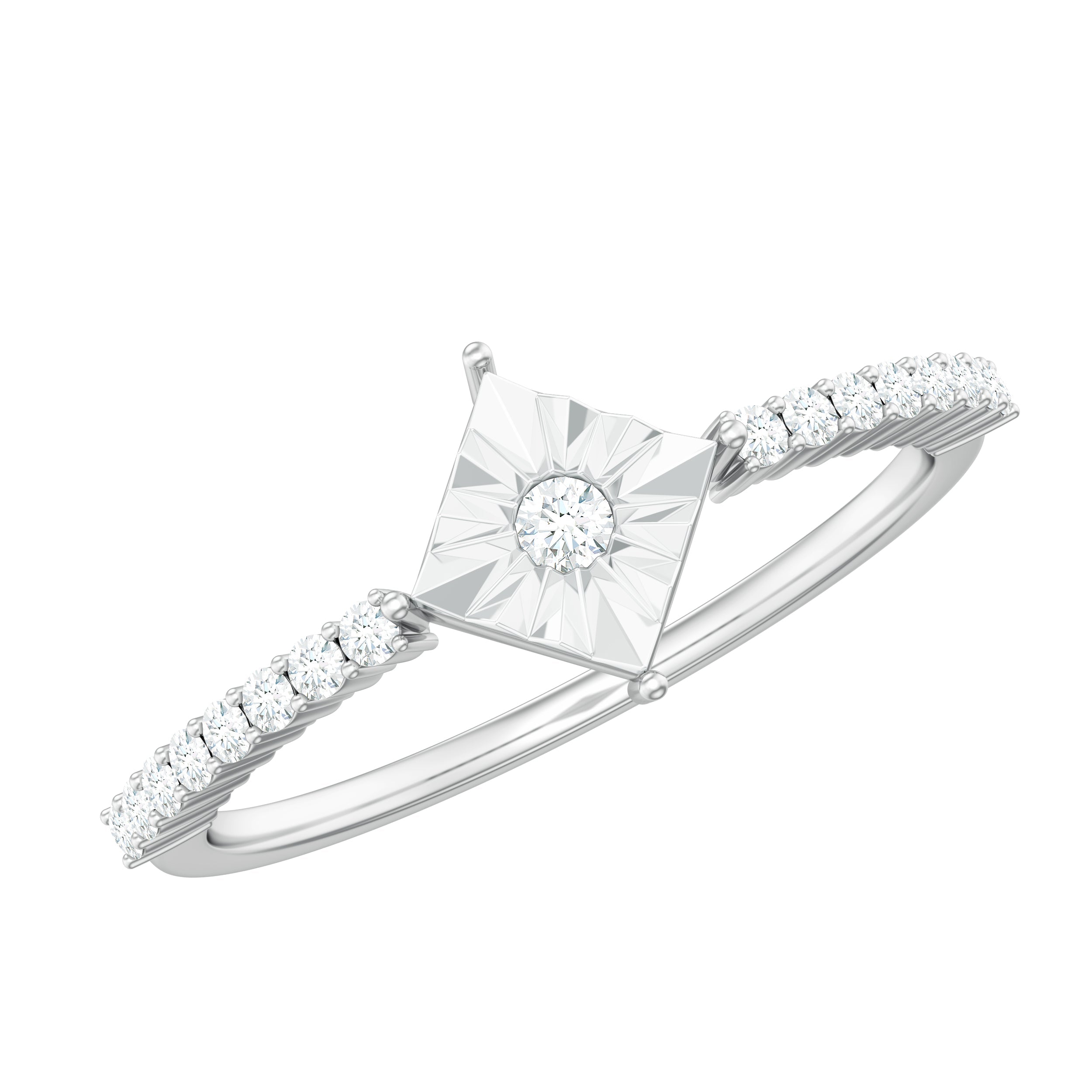 Genuine Diamond Promise Ring in Illusion Setting