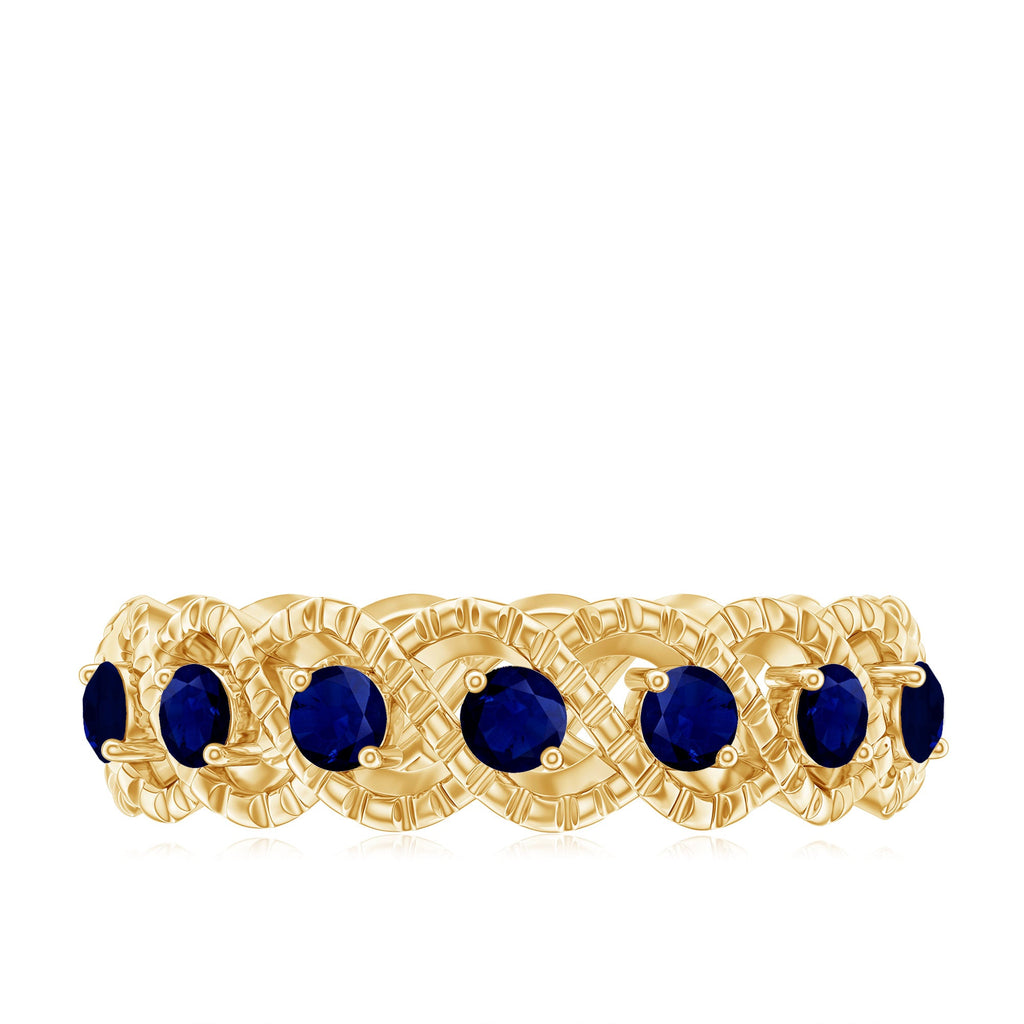 Natural Blue Sapphire Infinity Band For Anniversary
