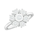 Natural Diamond Cluster Engagement Ring in Illusion Setting