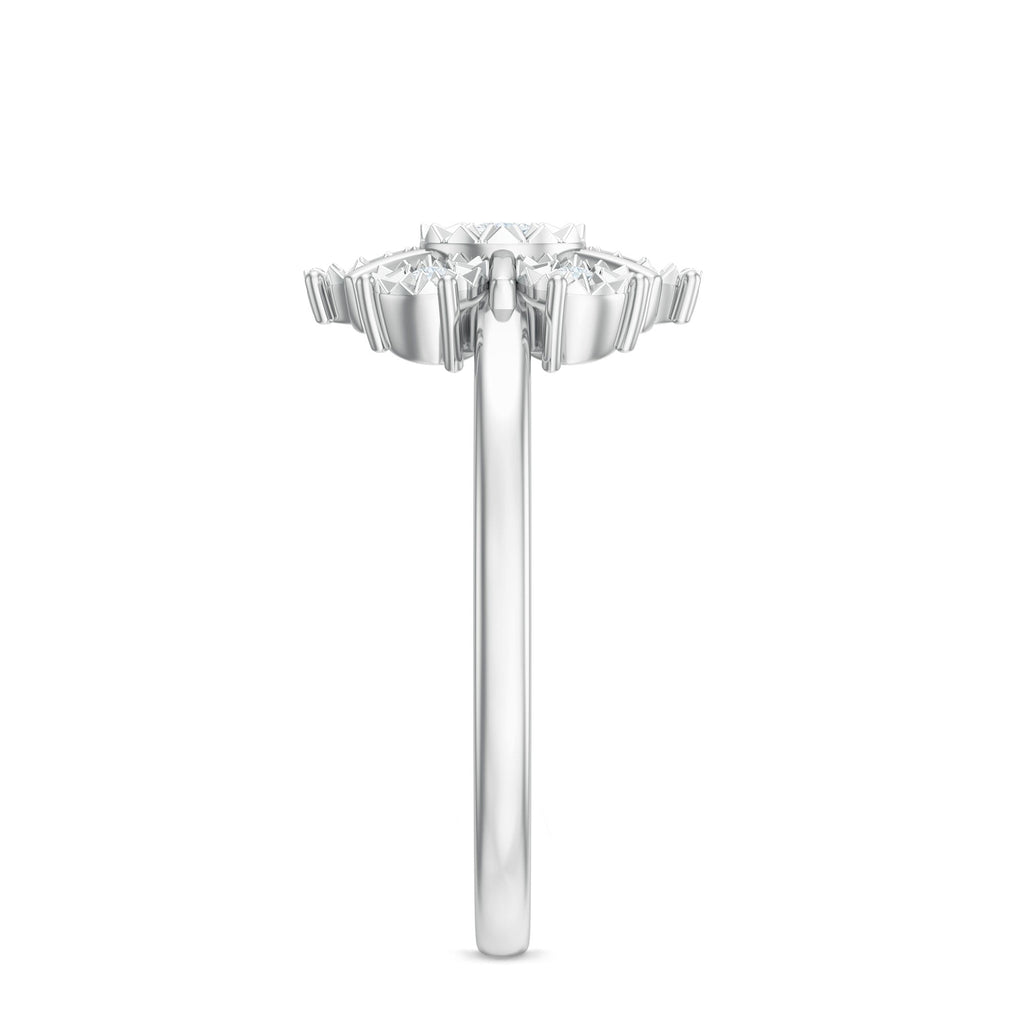 Natural Diamond Cluster Engagement Ring in Illusion Setting