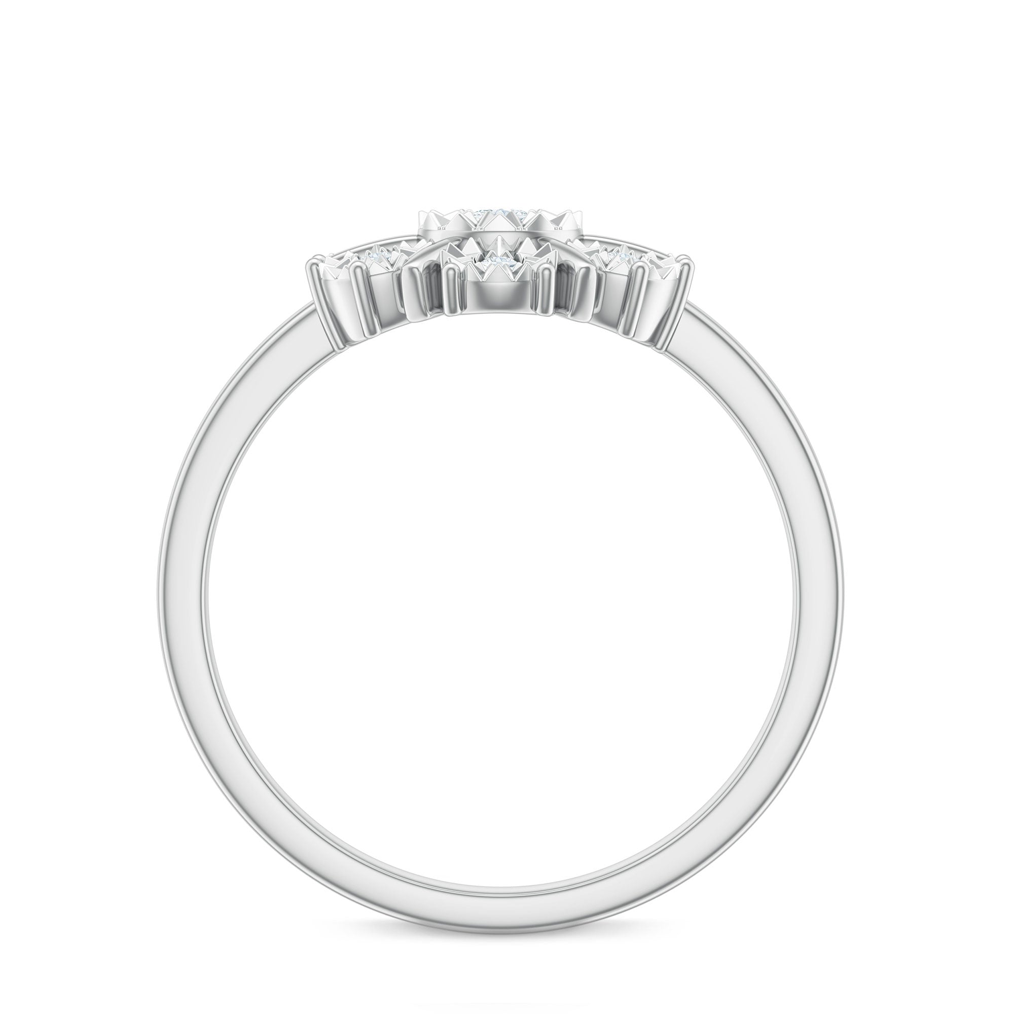 Natural Diamond Cluster Engagement Ring in Illusion Setting
