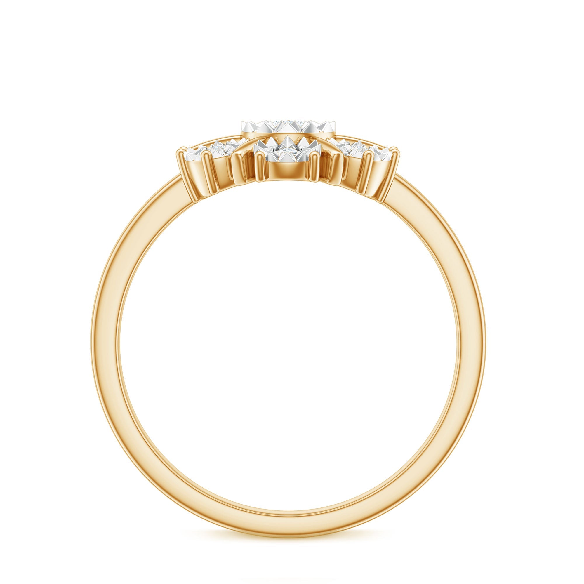 Natural Diamond Cluster Engagement Ring in Illusion Setting
