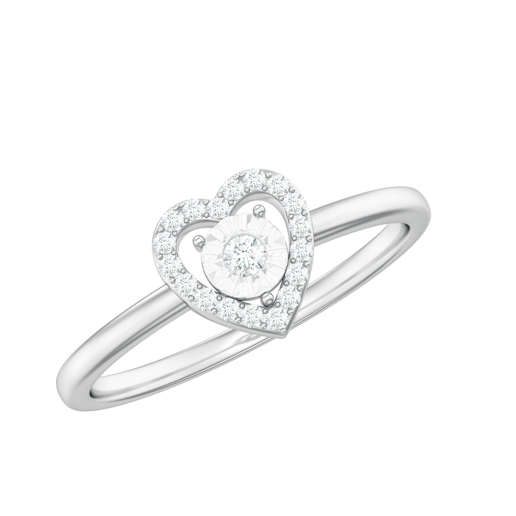 Certified Real Diamond Heart Promise Ring