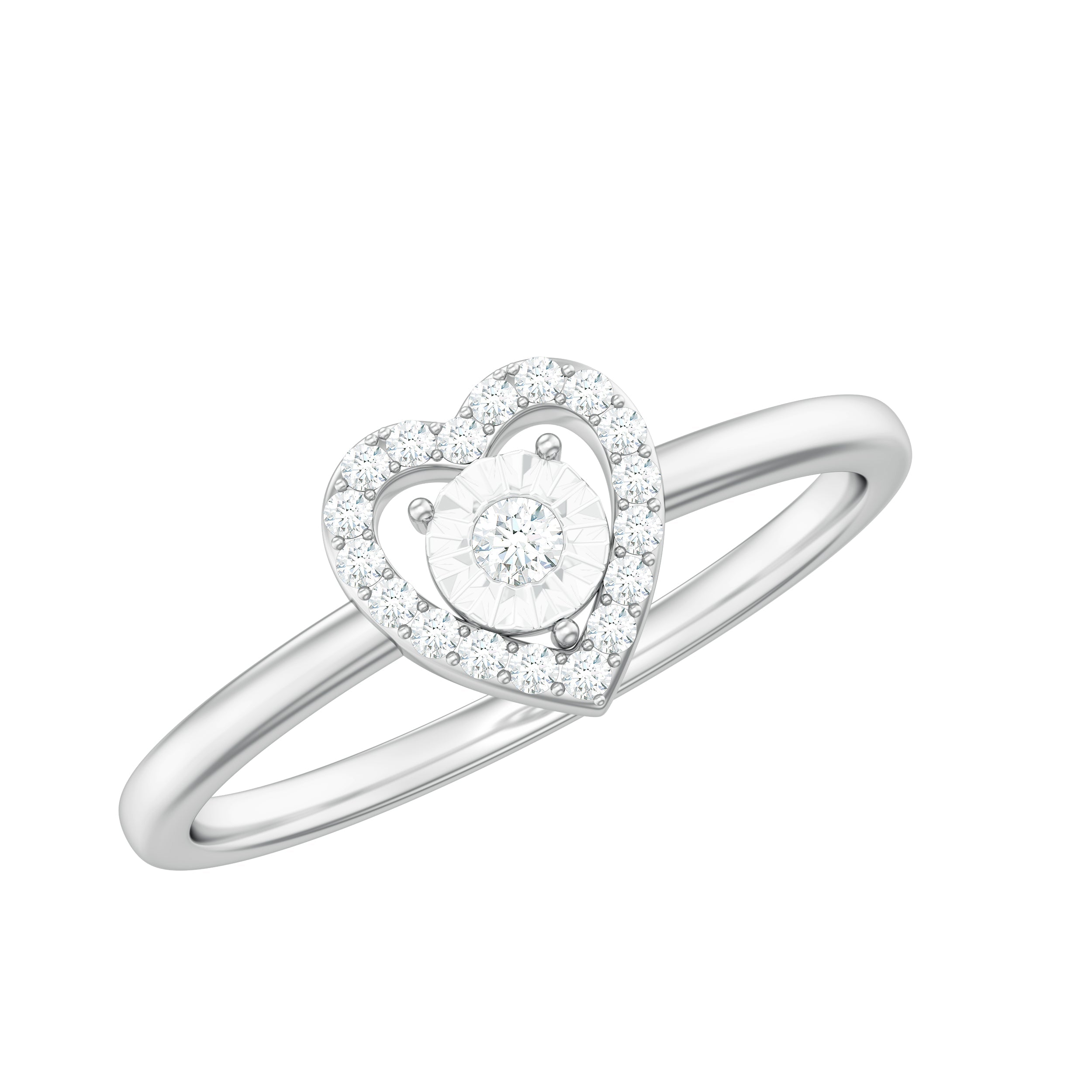 Certified Real Diamond Heart Promise Ring