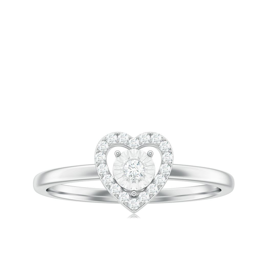 Certified Real Diamond Heart Promise Ring
