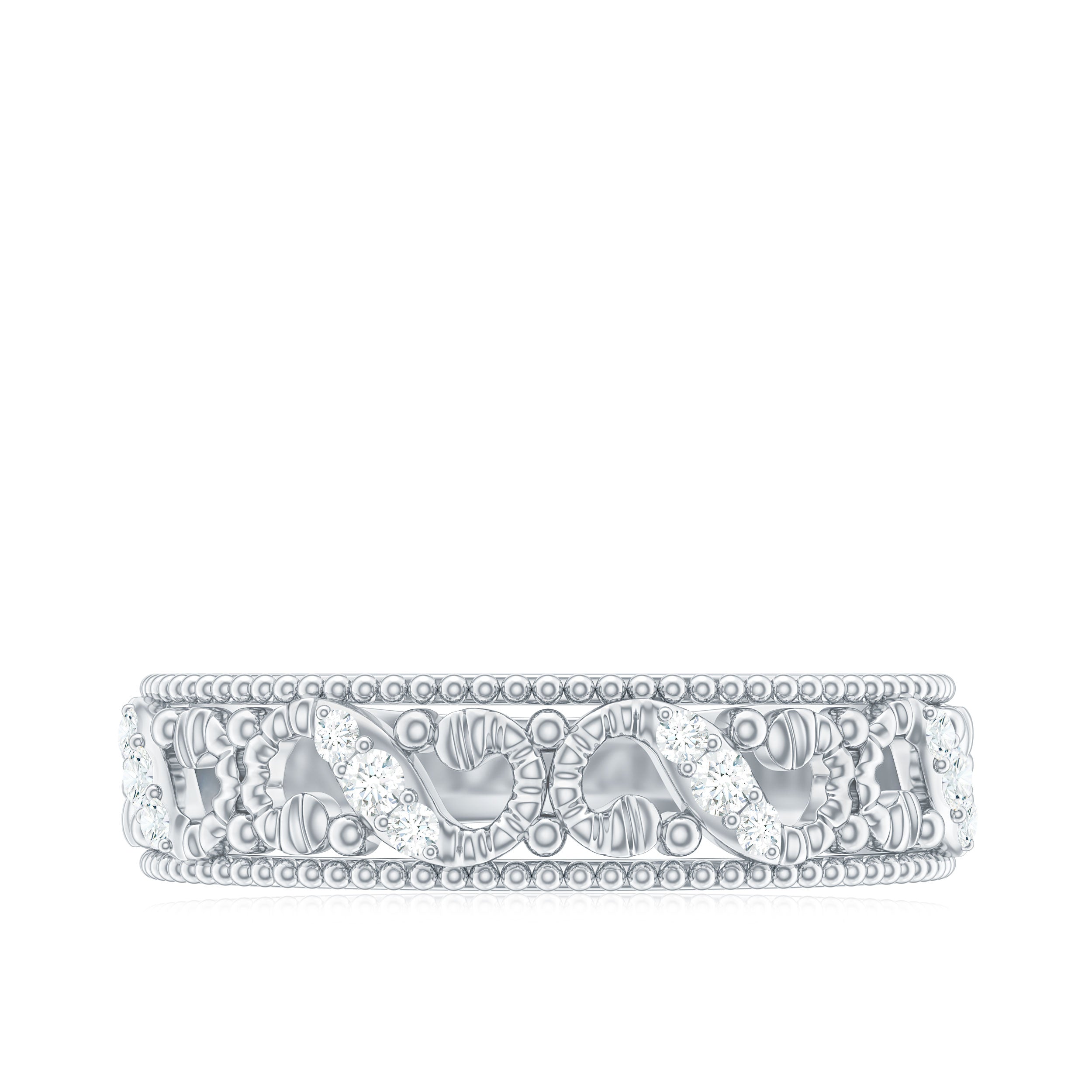 Vintage Looking Diamond Band Ring for Women