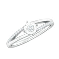 Natural Diamond Engagement Ring with Split Shank